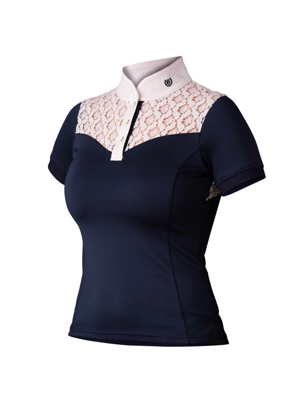 Polo Champion Top marine et blanc - Equestrian Stockholm