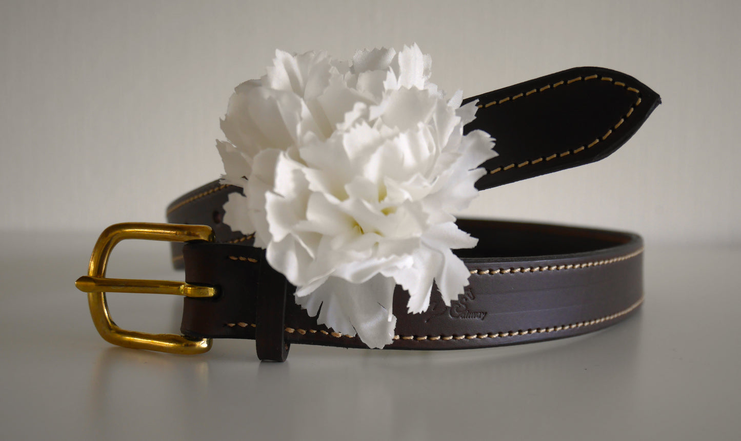 Ceinture en cuir marron - Caliway
