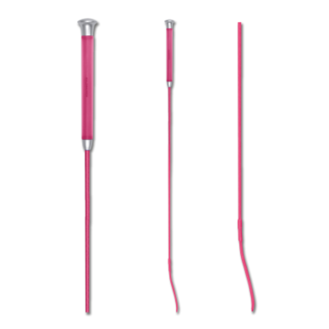 Cravache de dressage rose avec poignée gel - Waldhausen