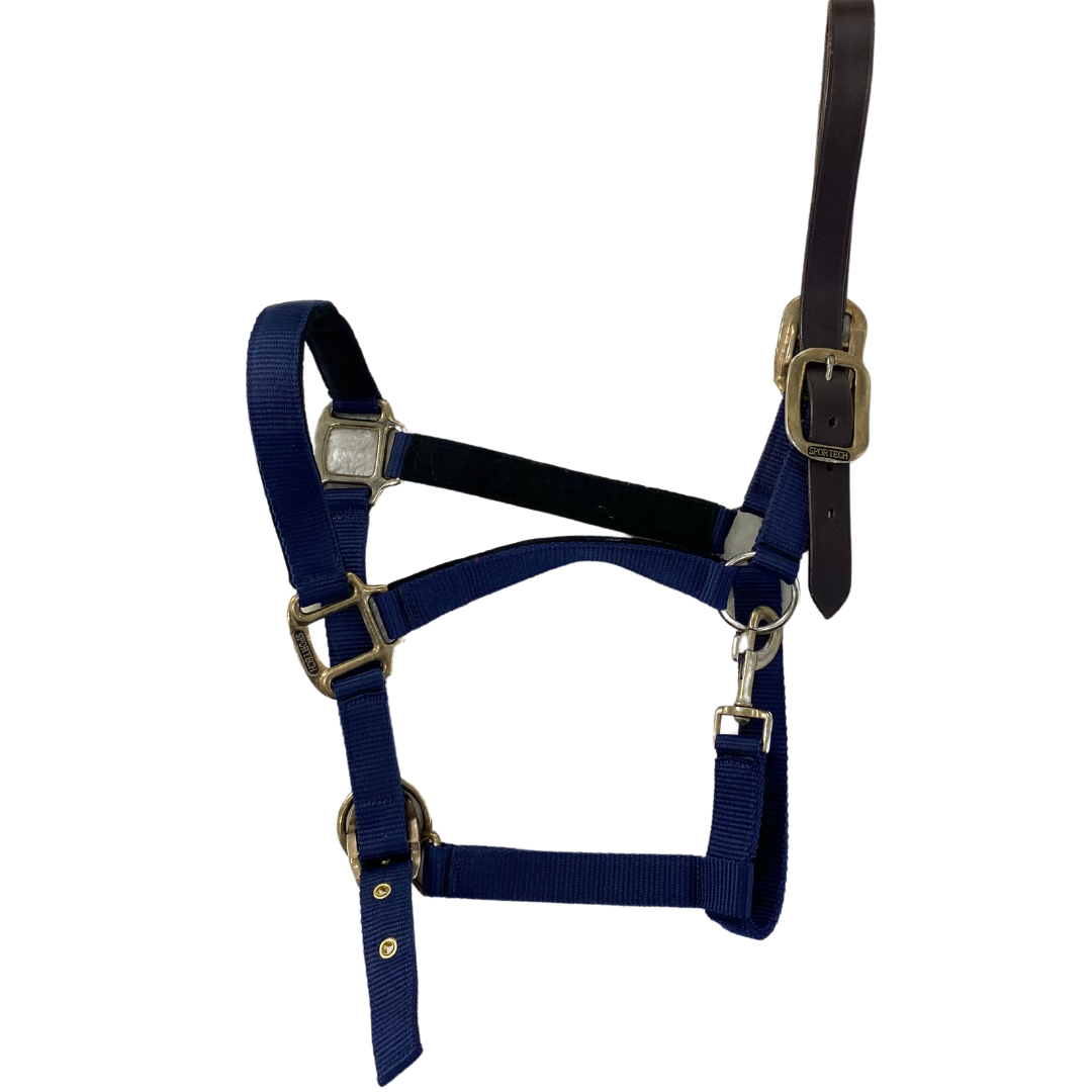 Licol marine en cuir marron - Sportech - Occasion