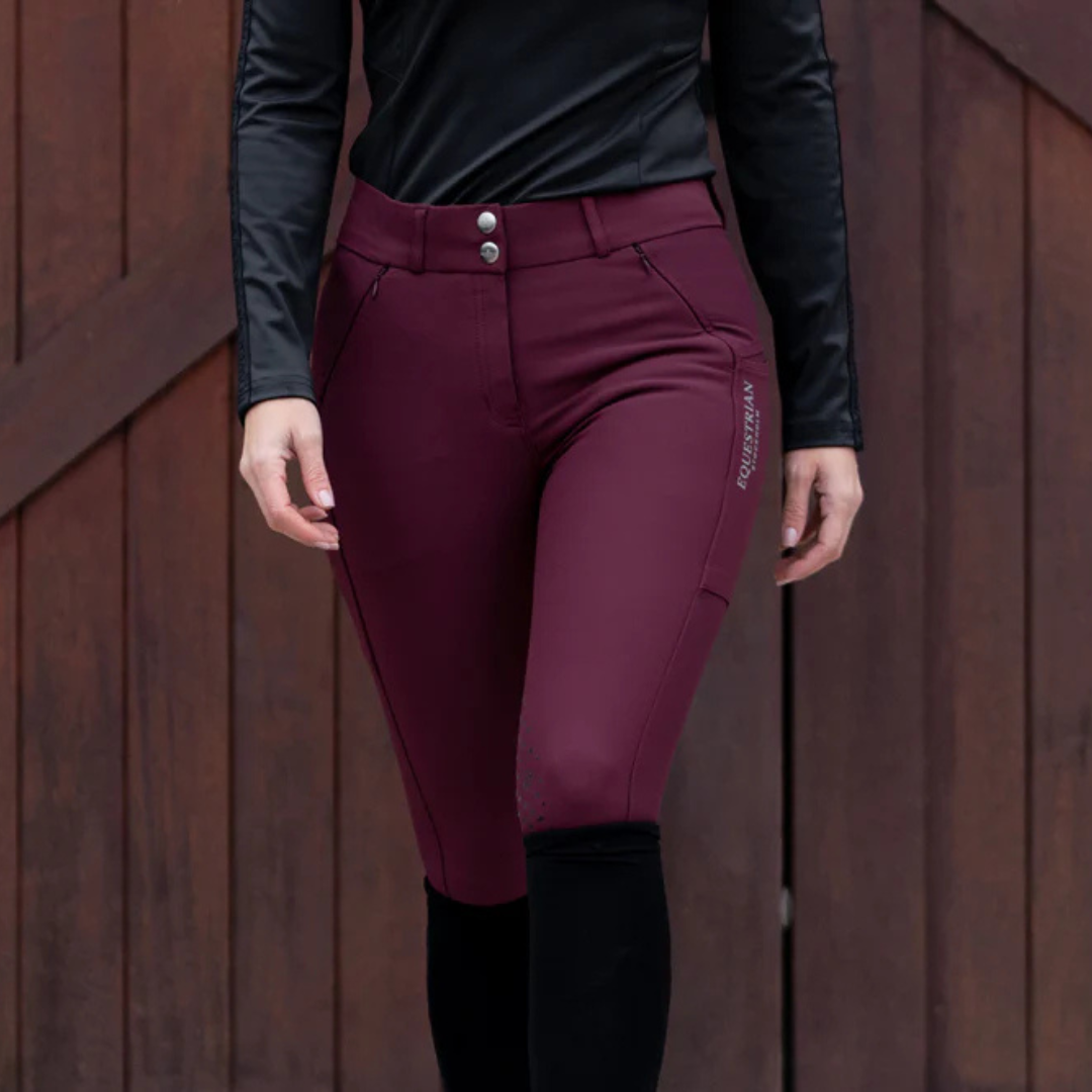 Pantalon d'équitation Elite Merlot bordeaux mid grip - Equestrian Stockholm