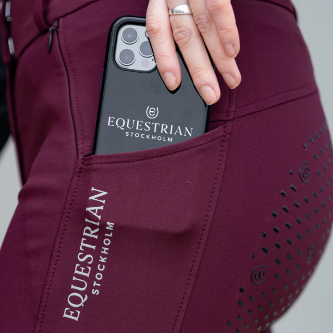 Pantalon d'équitation Elite Merlot bordeaux mid grip - Equestrian Stockholm