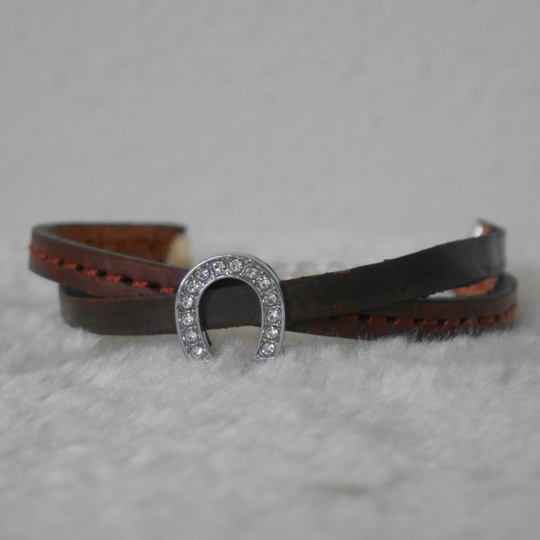 Bracelet fer à cheval havane et marron - Caliway