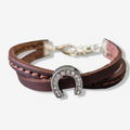 Bracelet fer à cheval havane et marron - Caliway