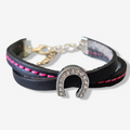 Bracelet fer à cheval noir et rose bonbon - Caliway
