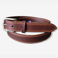 Ceinture en cuir havane et orange - Caliway