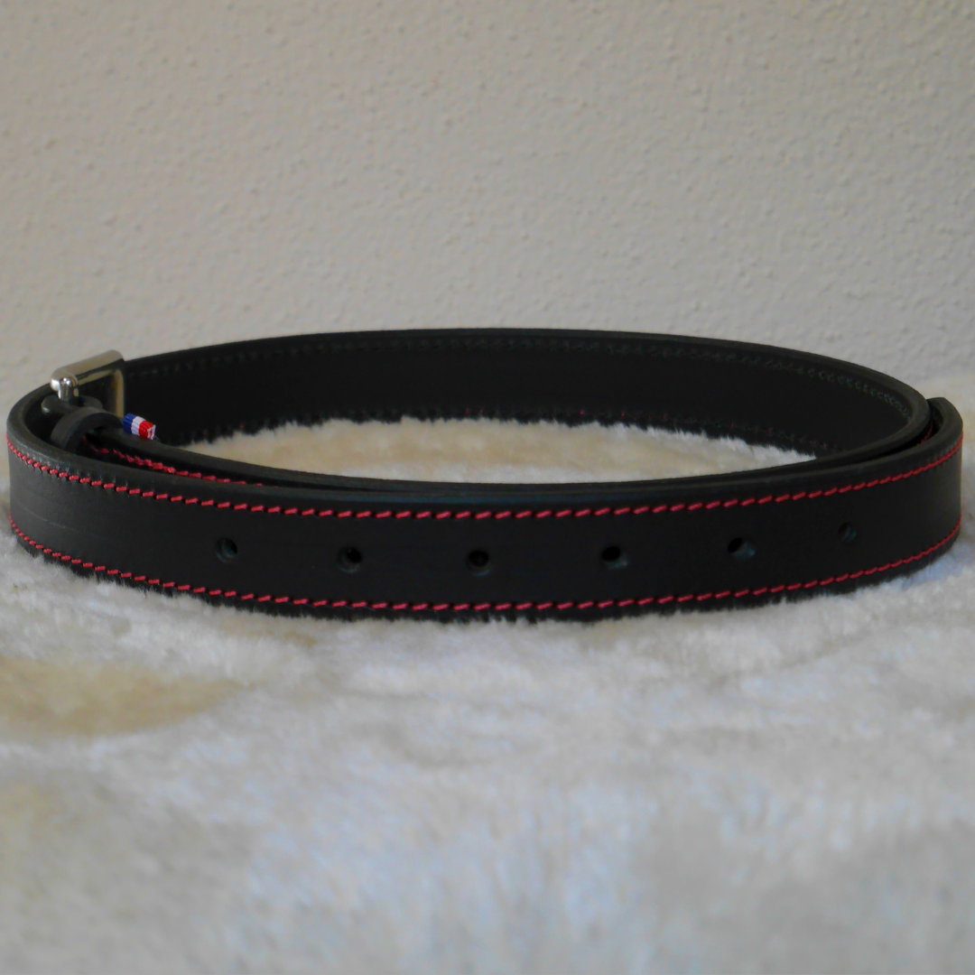 Ceinture en cuir noire et rose - Caliway