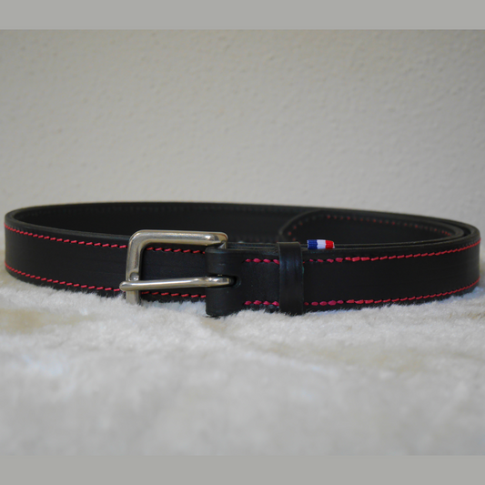 Ceinture en cuir noire et rose - Caliway