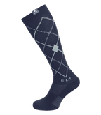 Chaussettes d'équitation Argyle bleu marine - ELT