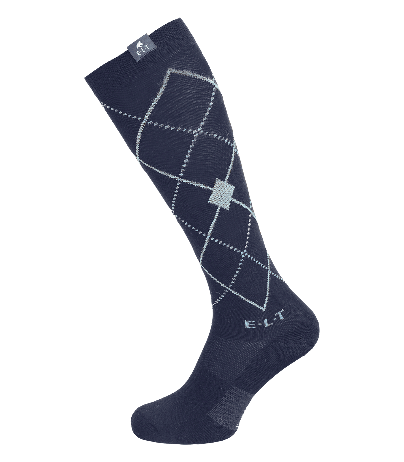 Chaussettes d'équitation Argyle bleu marine - ELT