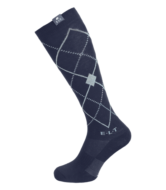 Chaussettes d'équitation Argyle bleu - ELT