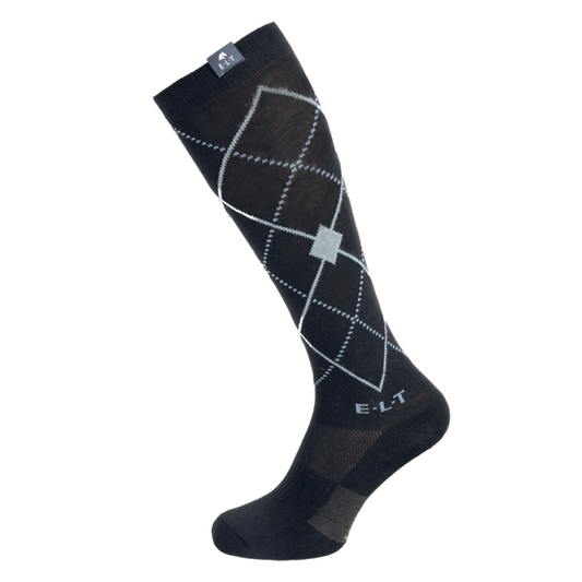 Chaussettes d'équitation Argyle noir - ELT