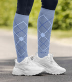 Chaussettes d'équitation Argyle bleu clair - ELT