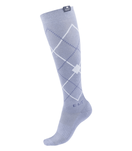 Chaussettes d'équitation Argyle bleu clair - ELT