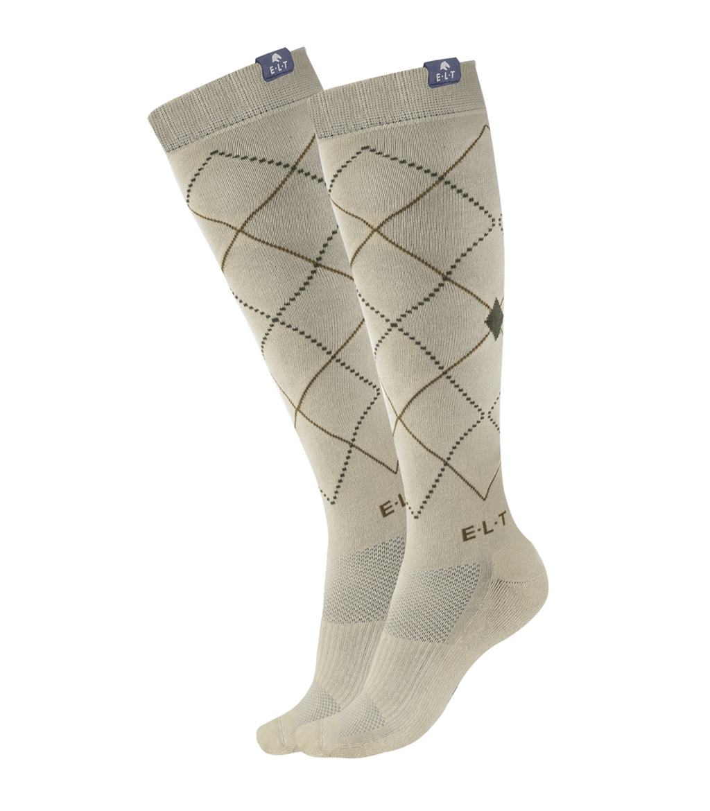 Chaussettes d'équitation Argyle beige - ELT