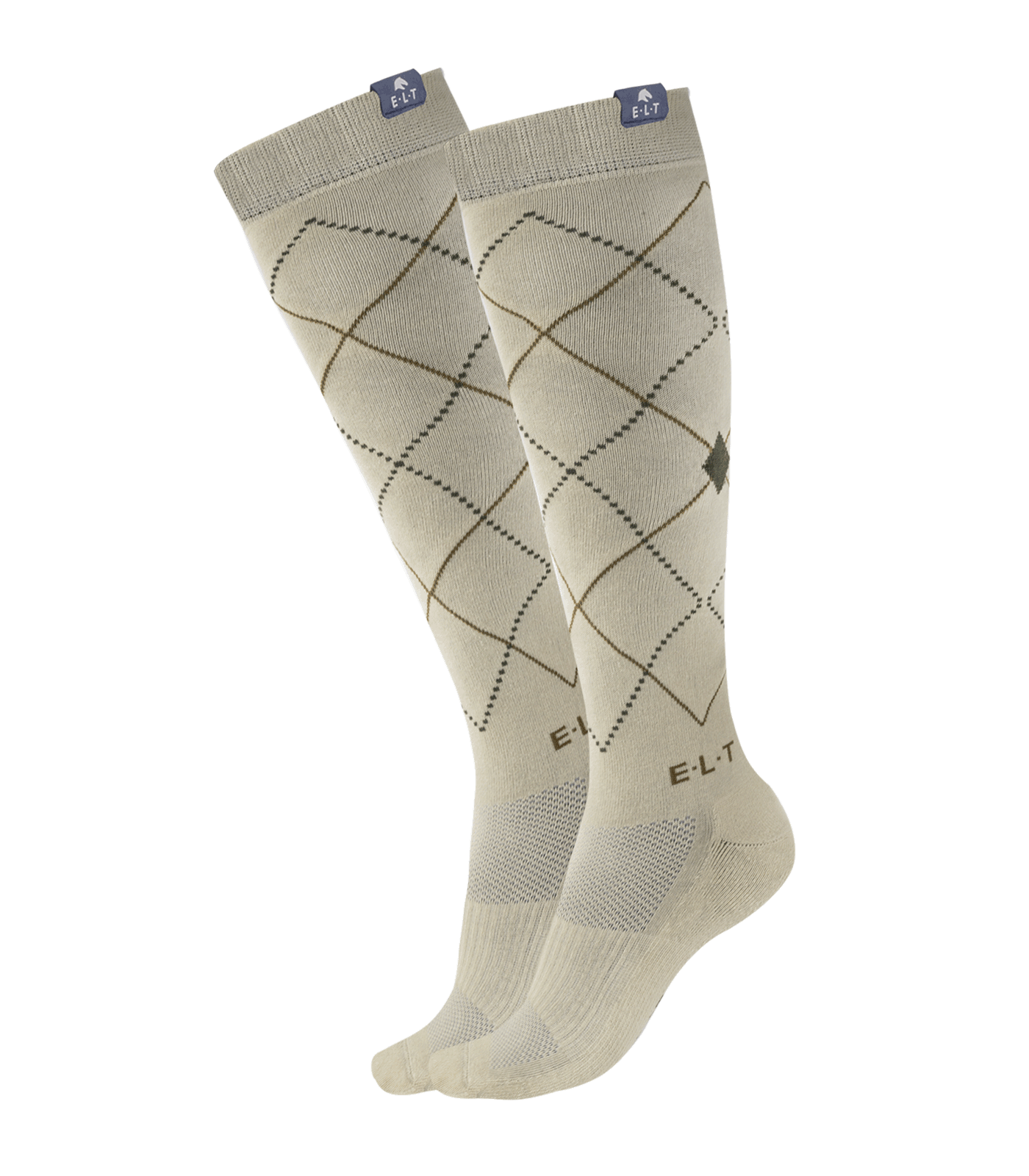 Chaussettes d'équitation Argyle beige - ELT