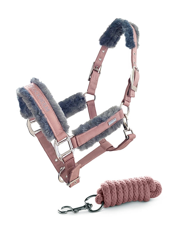 Licol doublé moumoute et longe Pink - Equestrian Stockholm