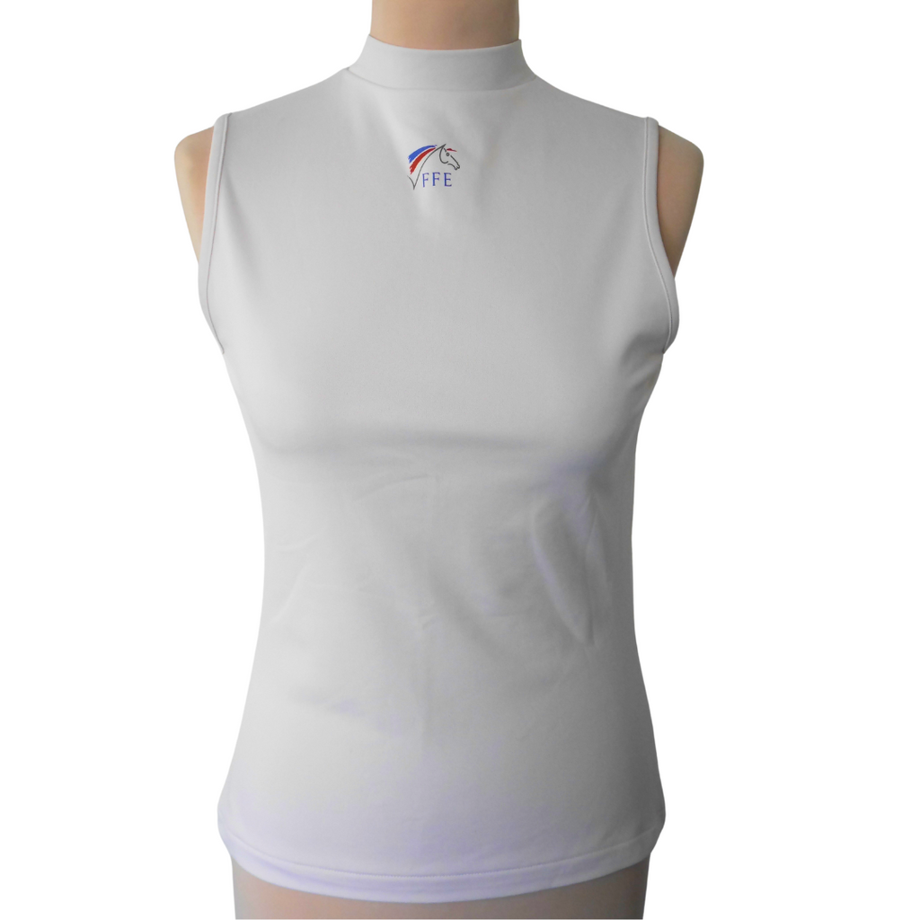 Polo d'équitation blanc Fouganza - Occasion