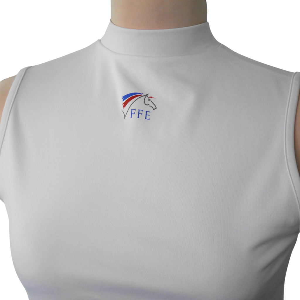 Polo d'équitation blanc Fouganza - Occasion