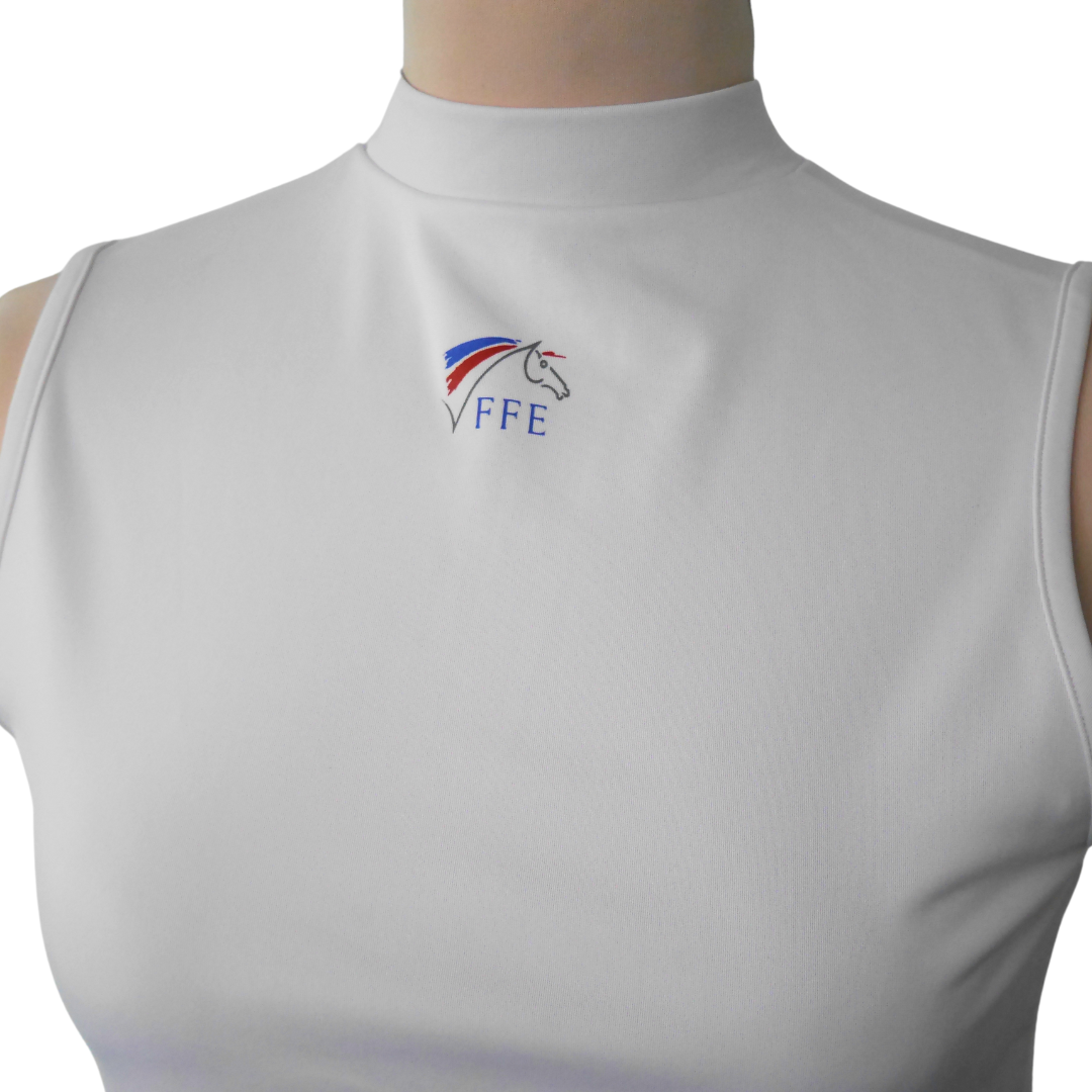 Polo d'équitation blanc Fouganza - Occasion