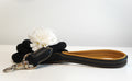 Laisse cuir et corde chien noire et beige - Caliway