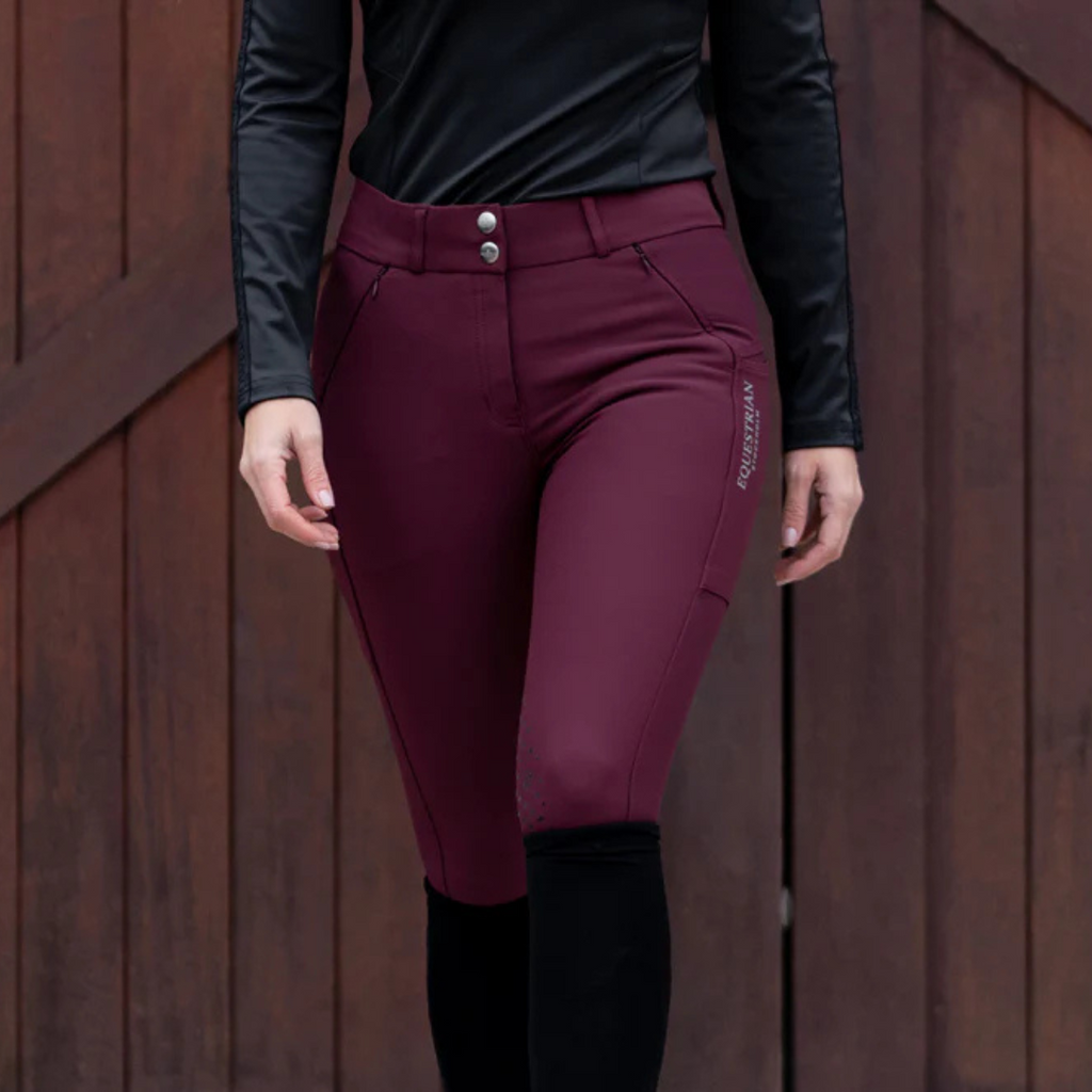Pantalon d'équitation Elite Merlot bordeaux mid grip - Equestrian Stockholm