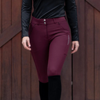 Pantalon d'équitation Elite Merlot bordeaux mid grip - Equestrian Stockholm