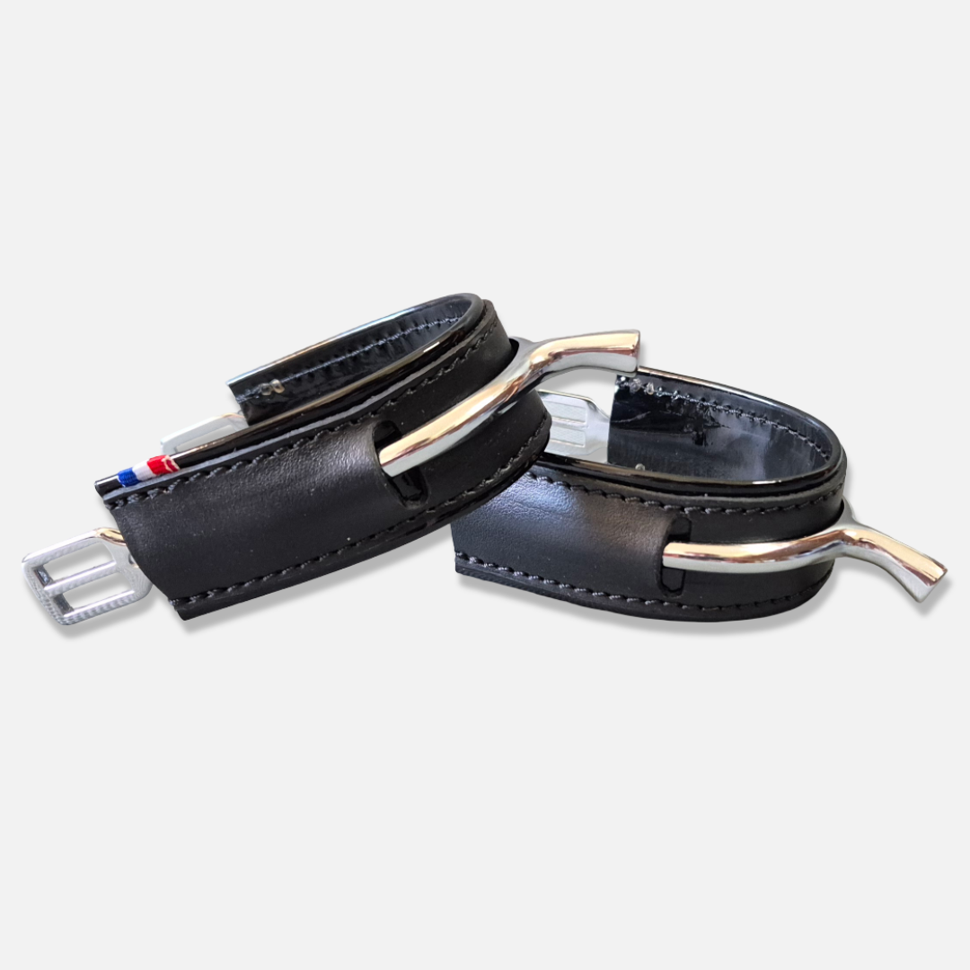 Protèges éperons noir et noir vernis - Caliway